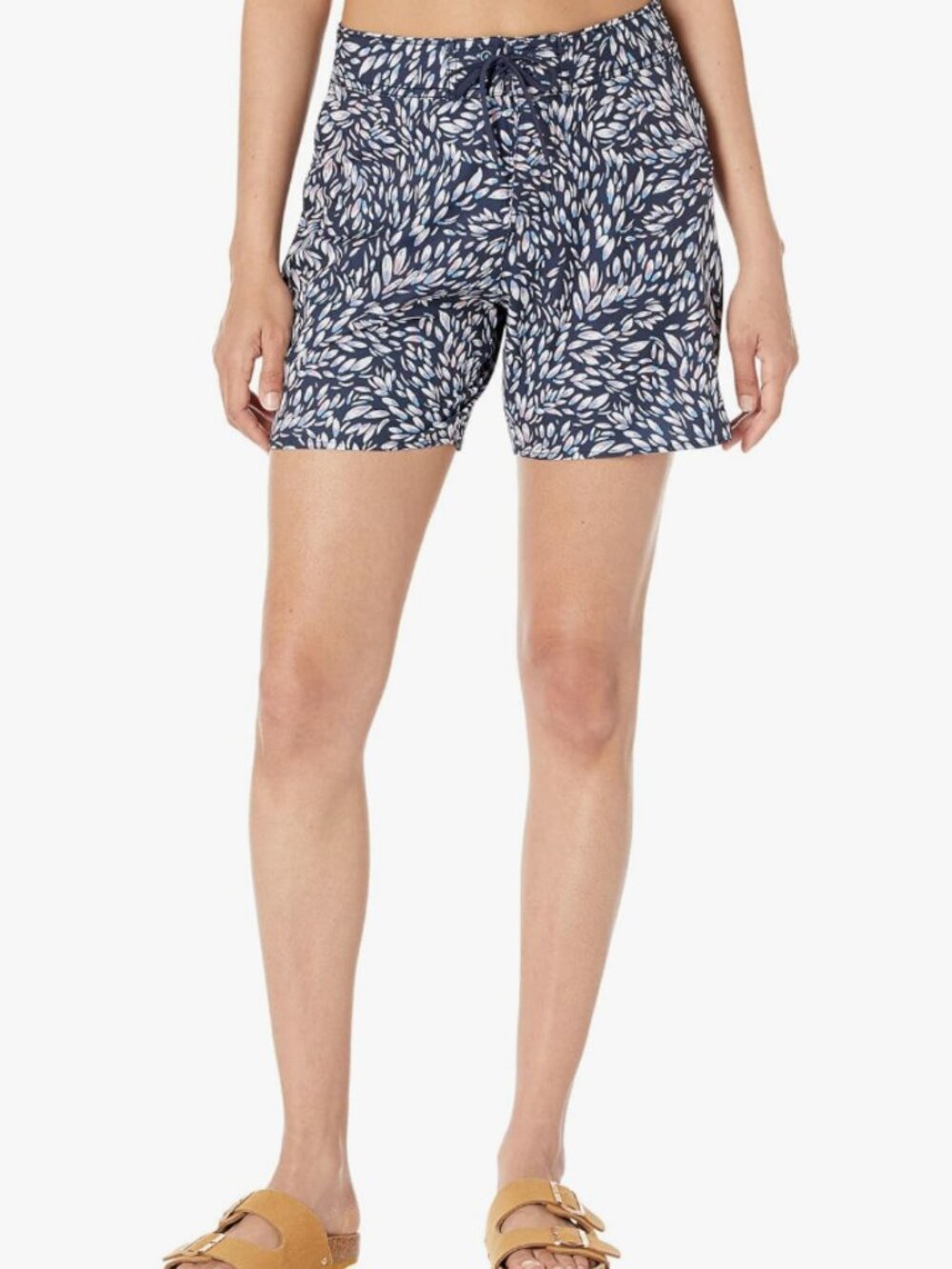NWT Carve Designs Size 6  Navy Floral-Leaf Drawstring Board Shorts - Noosa 2.0